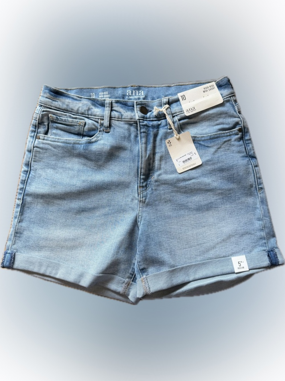 a.n.a Light Blue High-Rise Mini Denim Shorts Size 10